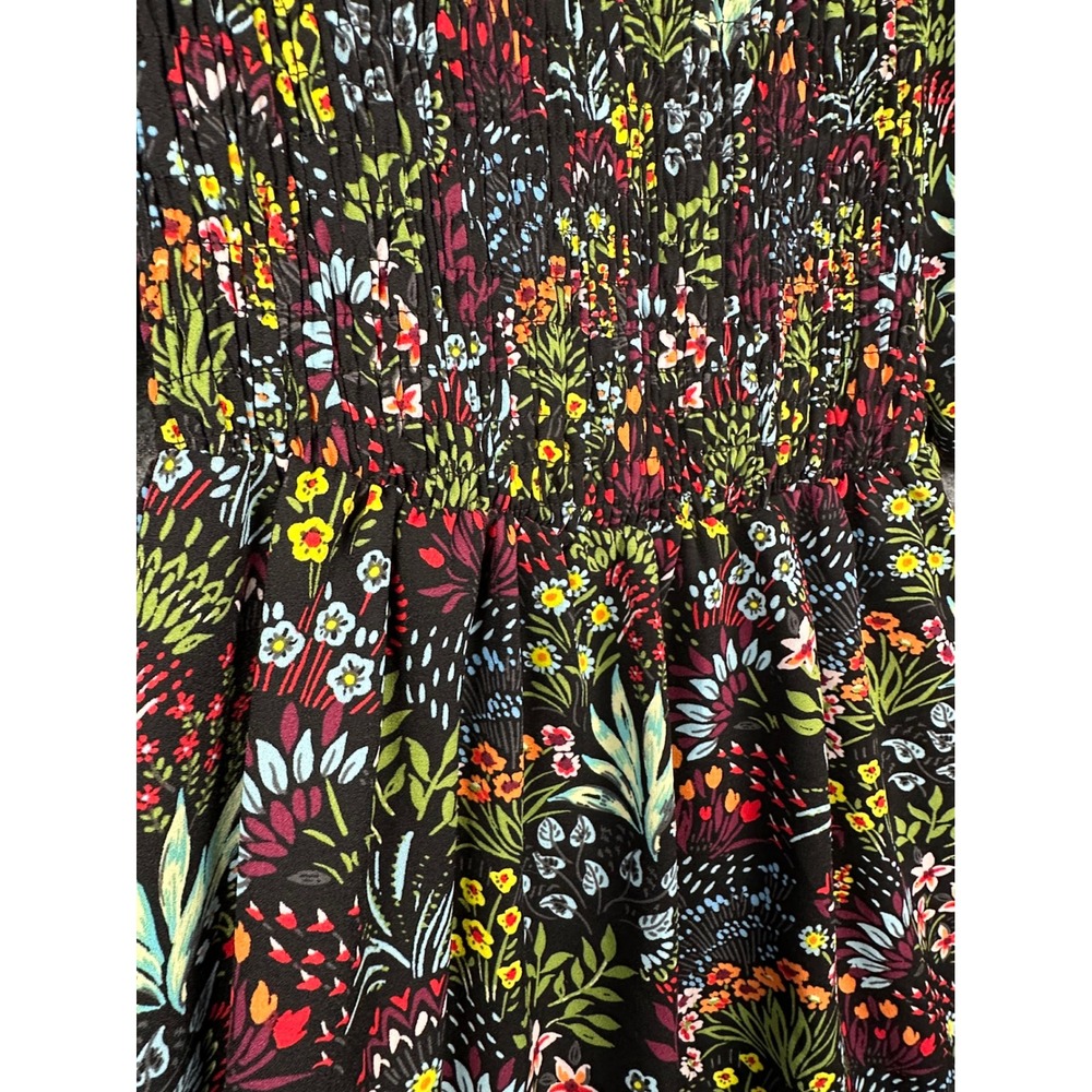 Baltic Born Lena Tiered Midi Dress Floral Black XS Cottagecore Wedding Guest - Picture 11 of 13
